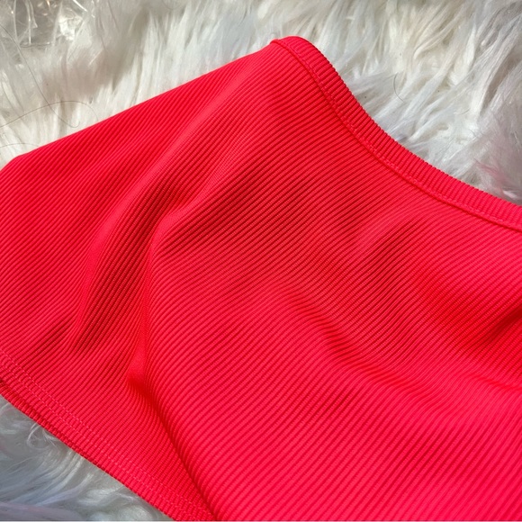 NWT Forever 21 Ribbed Coral Knit Tie Halter Crop Top Tank Top - Picture 6 of 8